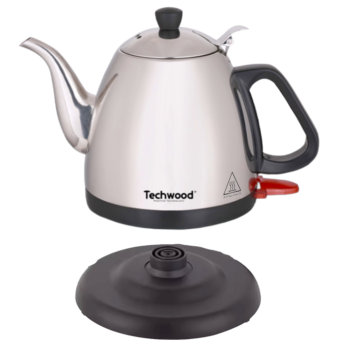 Bouilloire Techwood 0,8L Finition Chrome - Sans Fil & Inox