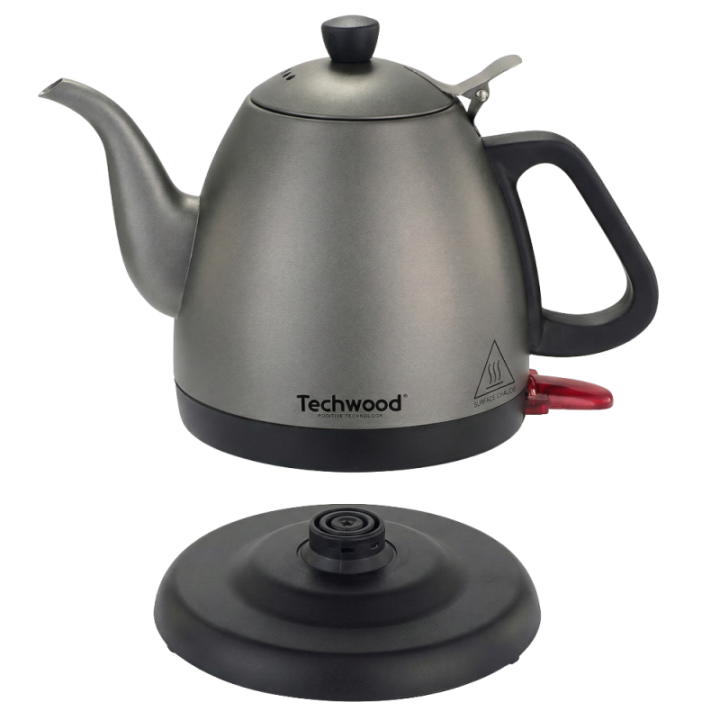 Bouilloire Techwood 1L Finition Chrome - Sans Fil & Inox