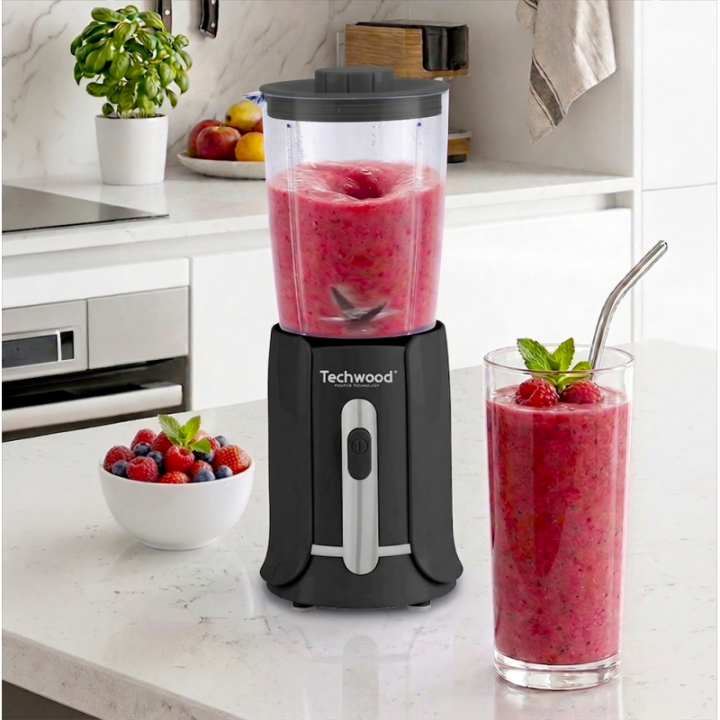 Mini Blender Techwood 500ml - Mixeur Compact Inox 300W
