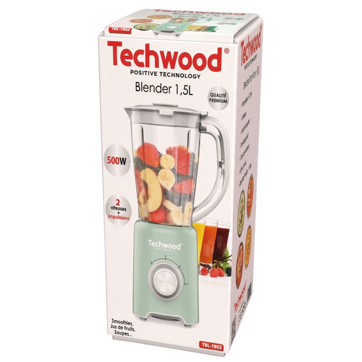 Blender Techwood 1,5L 500W - Lames Inox & Fonction Pulse