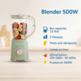 Blender Techwood 1,5L 500W - Lames Inox & Fonction Pulse