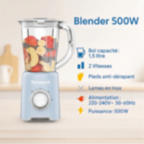 Blender Techwood 1,5L 500W - Lames Inox & Fonction Pulse