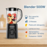 Blender Techwood 1,5L 500W - Lames Inox & Fonction Pulse
