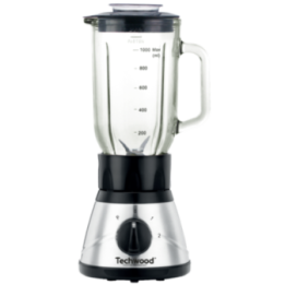 Blender Techwood Inox avec Bol Verre 1L - Glace Pilée