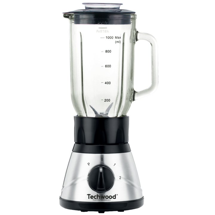 Blender Techwood Inox avec Bol Verre 1L - Glace Pilée