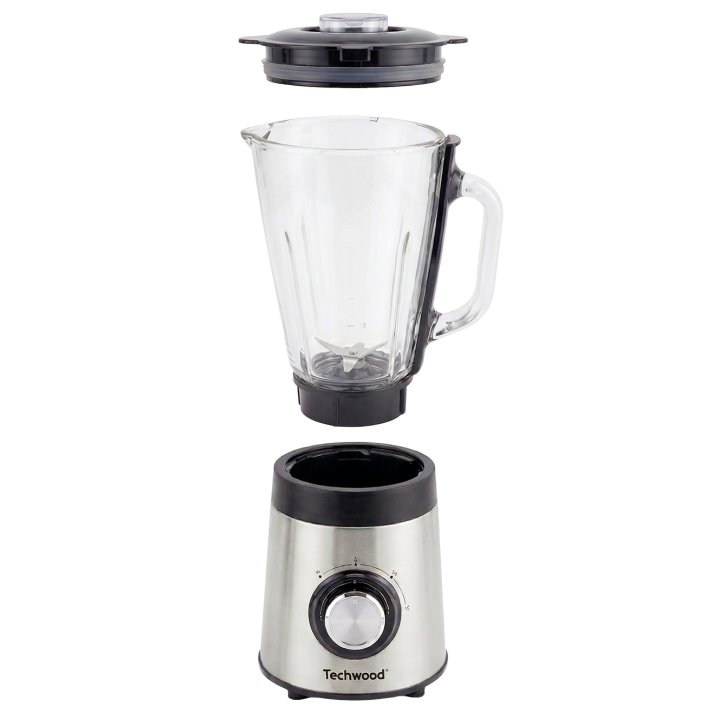 Blender Techwood 500W - Bol Verre 1,5L | Spécial Glace Pilée