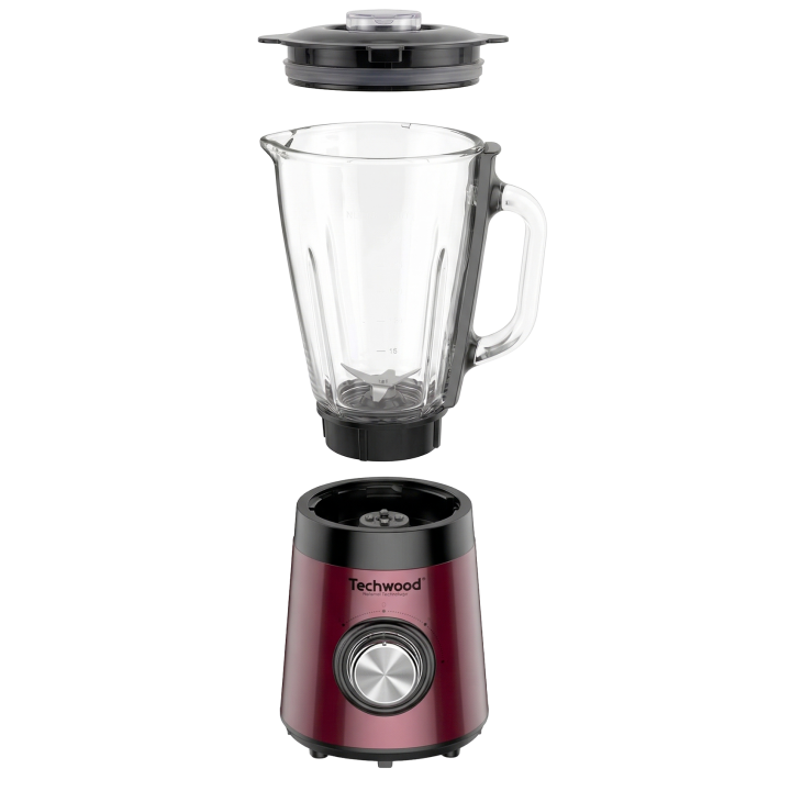 Blender Techwood 500W Bol en Verre 1,5L | Glace Pilée