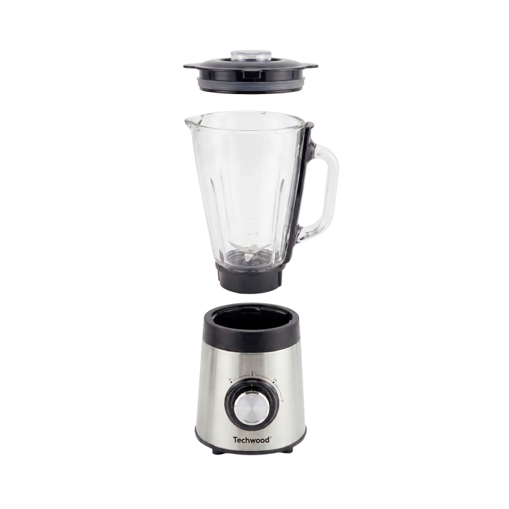 Blender Techwood 500W - Bol Verre 1,5L | Spécial Glace Pilée