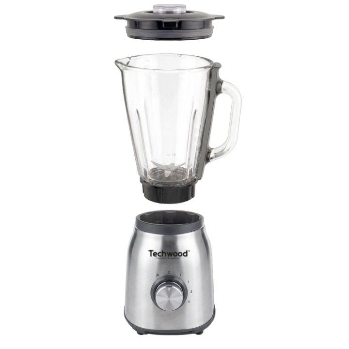 Blender Techwood Bol Verre 1,5L - 1250W Spécial Glace Pilée