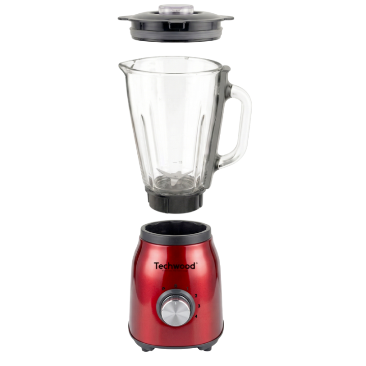 Blender Techwood 500W - Bol Verre 1,5L | Spécial Glace Pilée