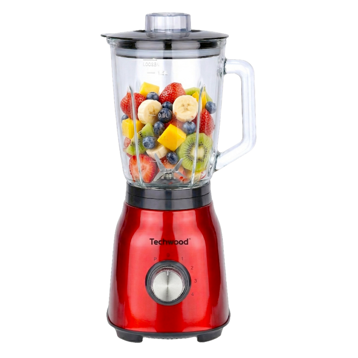 Blender Techwood 500W - Bol Verre 1,5L | Spécial Glace Pilée