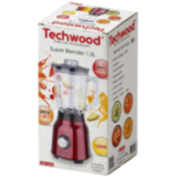 Blender Techwood 500W - Bol Verre 1,5L | Spécial Glace Pilée