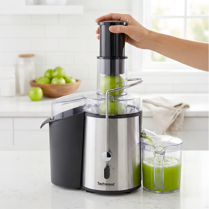 Centrifugeuse 1000W fruits & légumes – Filtre inox & double sécurité