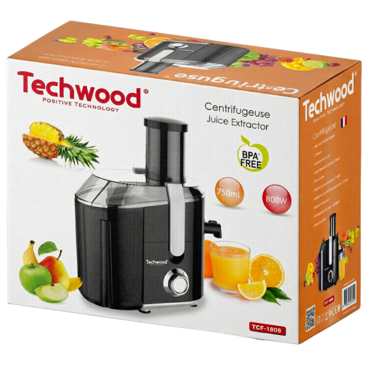 Centrifugeuse 800W large cheminée 75 mm – Filtre inox & 2 vitesses