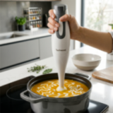 Mixeur plongeant 250W – Lame inox & pied anti-éclaboussures