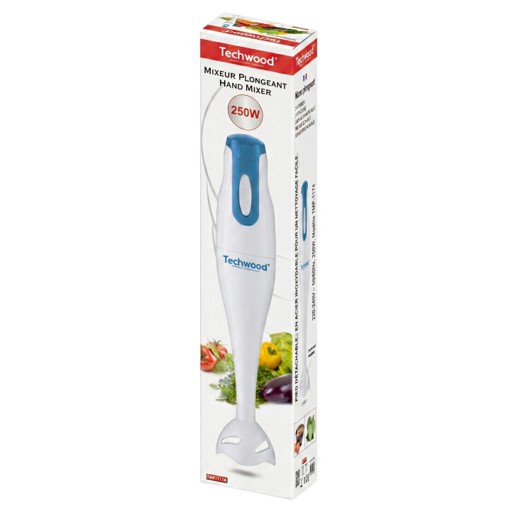 Mixeur plongeant 250W – Lame inox & pied anti-éclaboussures
