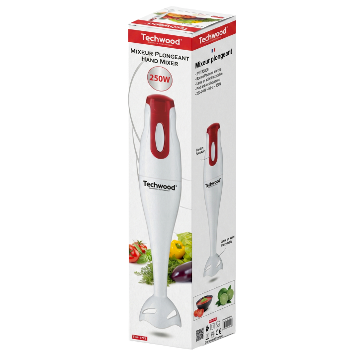 Mixeur plongeant 250W – Lame inox & pied anti-éclaboussures