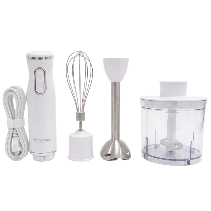 Mixeur 3 en 1 600W – Plongeur, fouet & hachoir avec pied inox