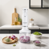 Mixeur 3 en 1 600W – Plongeur, fouet & hachoir avec pied inox