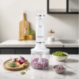 Mixeur 3 en 1 600W – Plongeur, fouet & hachoir avec pied inox