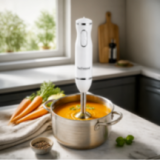 Mixeur 3 en 1 600W – Plongeur, fouet & hachoir avec pied inox