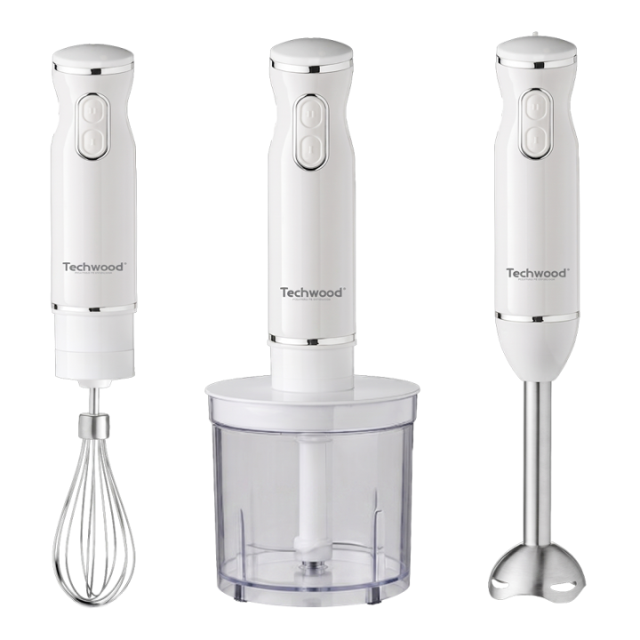 Mixeur 3 en 1 600W – Plongeur, fouet & hachoir avec pied inox