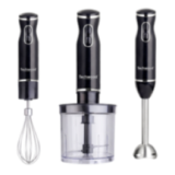 Mixeur 3 en 1 600W – Plongeur, fouet & hachoir avec pied inox