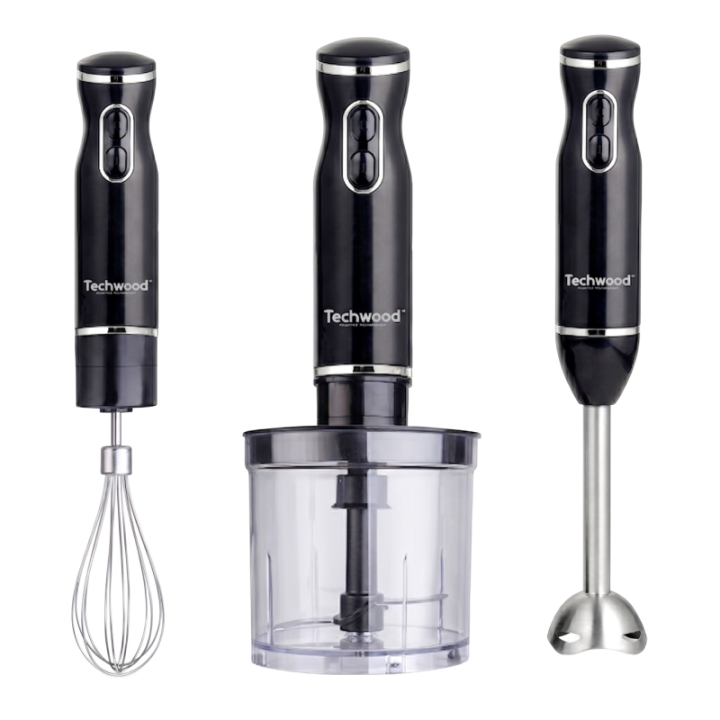 Mixeur 3 en 1 600W – Plongeur, fouet & hachoir avec pied inox