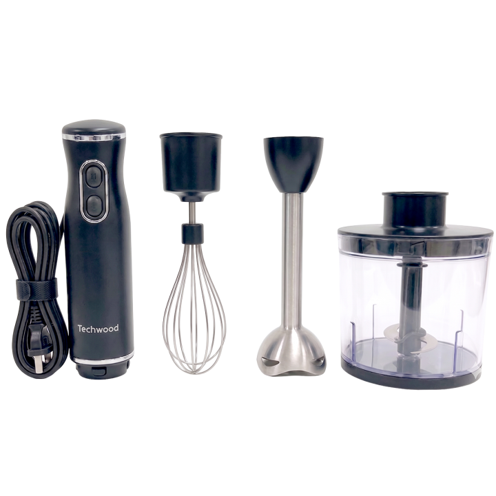 Mixeur 3 en 1 600W – Plongeur, fouet & hachoir avec pied inox