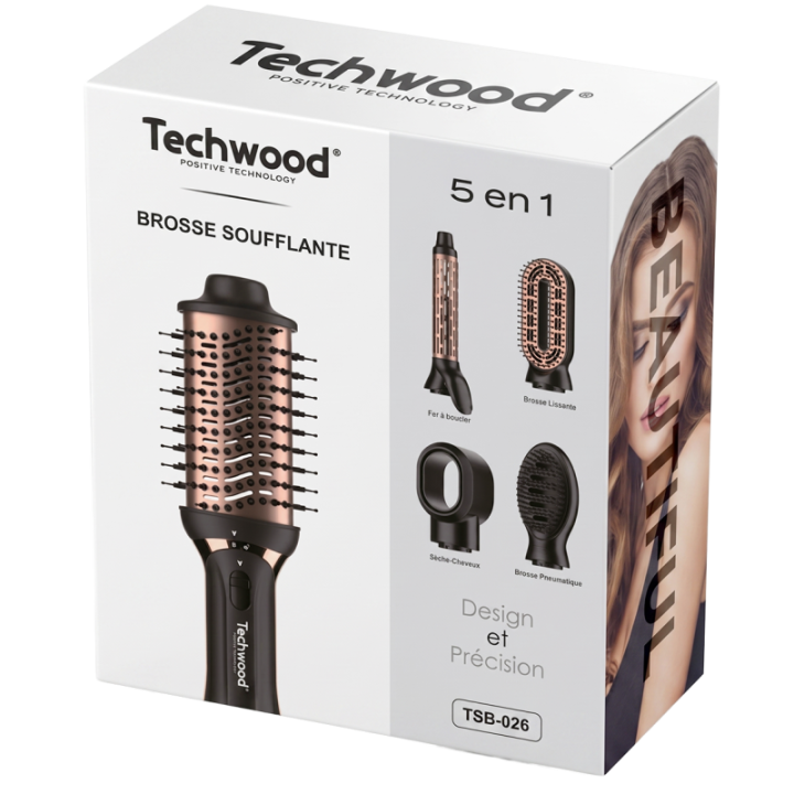Brosse Soufflante 5 en 1 : Sèche, Lisse & Boucle | 1200W