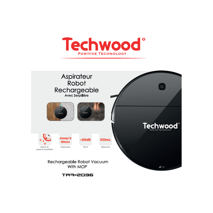 Aspirateur Robot 2 en 1 - Noir