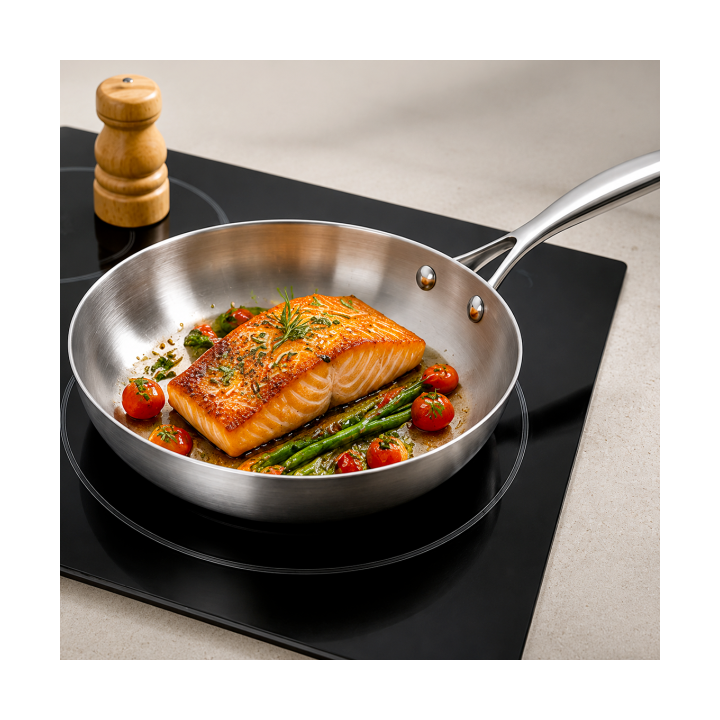 Grande Poêle Inox 28cm Triply - 2,7L - Induction & Four