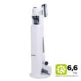 Upright vacuum cleaner with charging and cleaning station