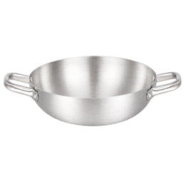 Wok Inox 28 cm Triply Professionnel - Diffusion Chaleur Idéale - Tous Feux