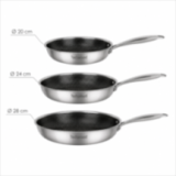 Poêle Inox 20cm Nid d'Abeille Anti-Adhésive - Techwood