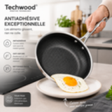 Poêle Inox 20cm Nid d'Abeille Anti-Adhésive - Techwood