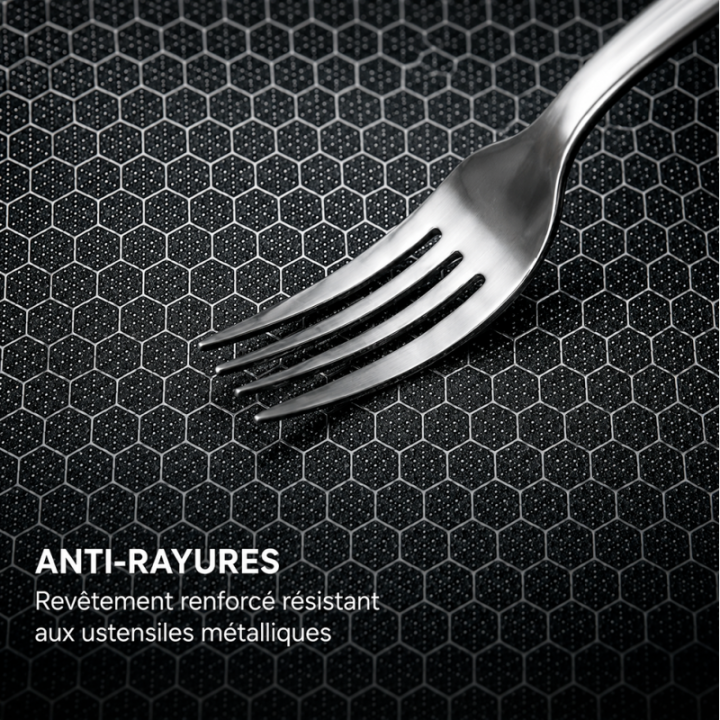 Poêle Inox 20cm Nid d'Abeille Anti-Adhésive - Techwood