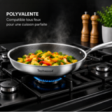 Poêle Inox 20cm Nid d'Abeille Anti-Adhésive - Techwood