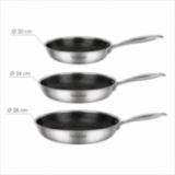 Poêle Inox 24 cm Nid d'Abeille Anti-Adhésive | Tous Feux