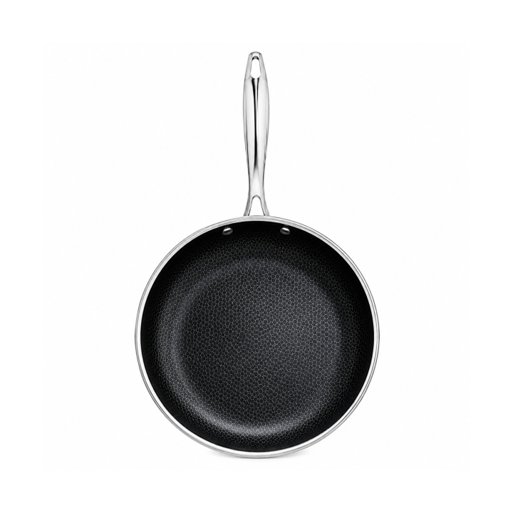 Poêle Inox 24 cm Nid d'Abeille Anti-Adhésive | Tous Feux
