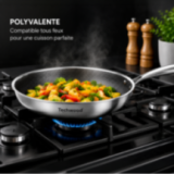 Poêle Inox 28 cm Nid d'Abeille Anti-Adhésive | Tous Feux