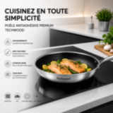 Poêle Inox 28 cm Nid d'Abeille Anti-Adhésive | Tous Feux