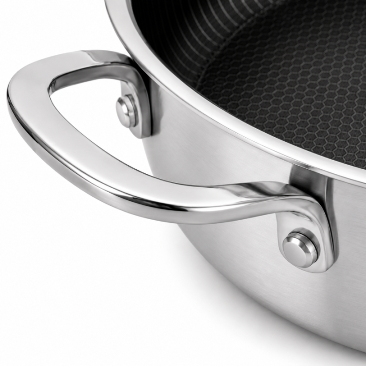Sauteuse Inox 24cm Nid d'Abeille Anti-Adhésive - Techwood