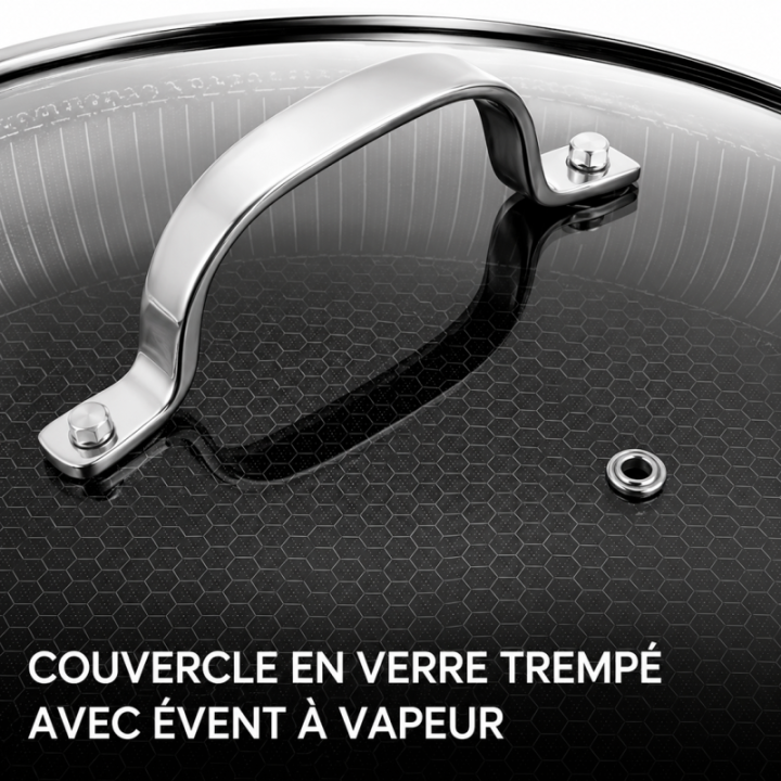 Sauteuse Inox 24cm Nid d'Abeille Anti-Adhésive - Techwood