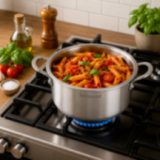 Casserole Inox 22cm avec Couvercle Anti-Adhésive | Tous Feux