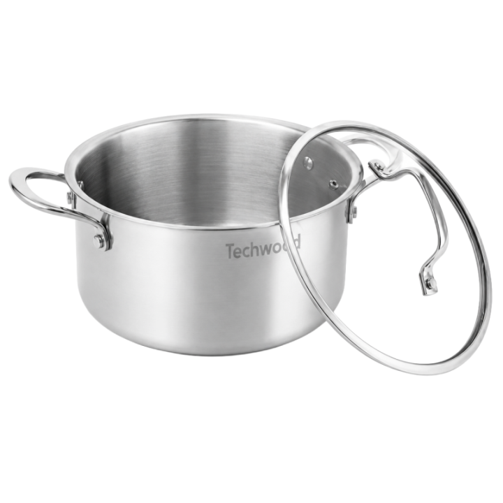 Casserole Inox 22cm avec Couvercle Anti-Adhésive | Tous Feux