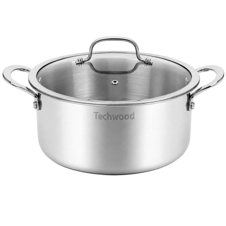 Casserole Inox 22cm avec Couvercle Anti-Adhésive | Tous Feux