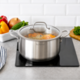Casserole Inox 22cm avec Couvercle Anti-Adhésive | Tous Feux