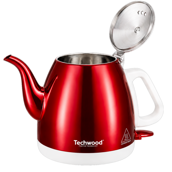 Bouilloire Techwood 0,8L Finition Chrome - Sans Fil & Inox