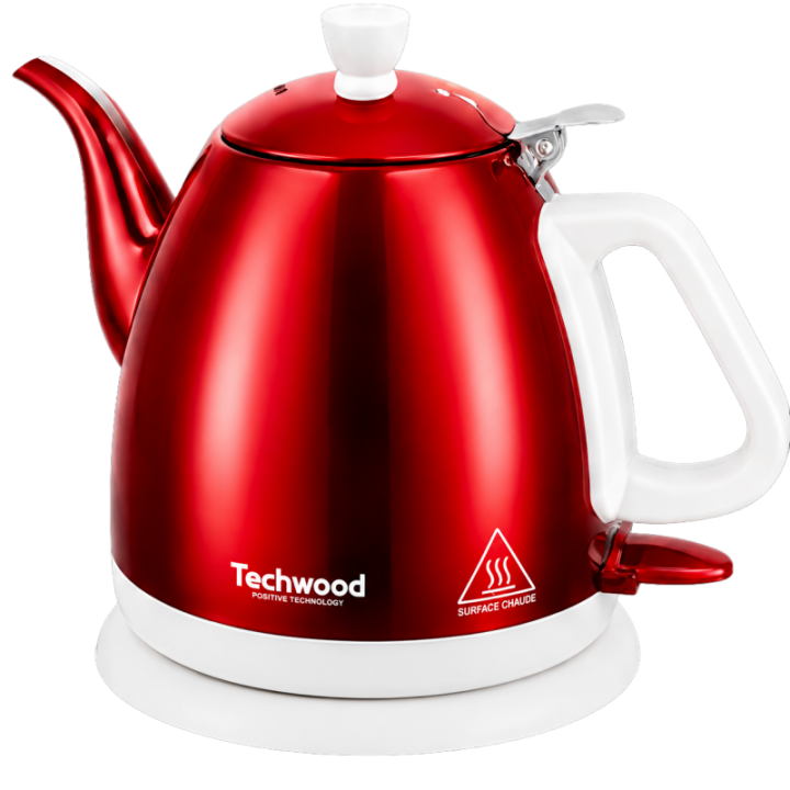 Bouilloire Techwood 0,8L Finition Chrome - Sans Fil & Inox